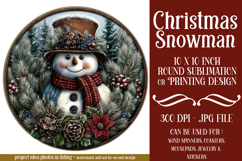 Christmas Wind Spinner, Snowman Round Design, Winter, s30 Product Image 1