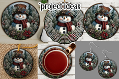 Christmas Wind Spinner, Snowman Round Design, Winter, s30 Product Image 3