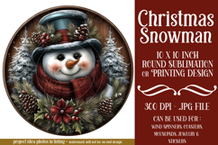 Christmas Wind Spinner, Snowman Round Design, Winter, s31 Product Image 1