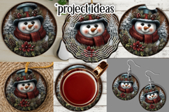 Christmas Wind Spinner, Snowman Round Design, Winter, s31 Product Image 3