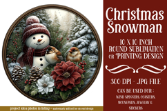 Christmas Wind Spinner, Snowman Round Design, Winter, s32 Product Image 1
