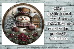 Christmas Wind Spinner, Snowman Round Design, Winter, s33 Product Image 2