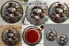 Christmas Wind Spinner, Snowman Round Design, Winter, s33 Product Image 3
