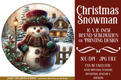Christmas Wind Spinner, Snowman Round Design, Winter, s34 Product Image 1
