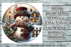 Christmas Wind Spinner, Snowman Round Design, Winter, s34 Product Image 2