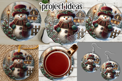 Christmas Wind Spinner, Snowman Round Design, Winter, s34 Product Image 3