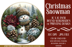 Christmas Wind Spinner, Snowman Round Design, Winter, s35 Product Image 1