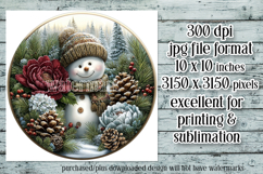 Christmas Wind Spinner, Snowman Round Design, Winter, s35 Product Image 2