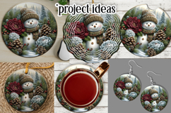 Christmas Wind Spinner, Snowman Round Design, Winter, s35 Product Image 3