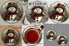 Christmas Wind Spinner, Snowman Round Design, Winter, s36 Product Image 3