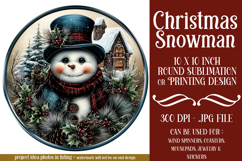 Christmas Wind Spinner, Snowman Round Design, Winter, s37 Product Image 1