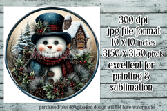 Christmas Wind Spinner, Snowman Round Design, Winter, s37 Product Image 2
