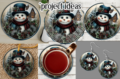 Christmas Wind Spinner, Snowman Round Design, Winter, s37 Product Image 3
