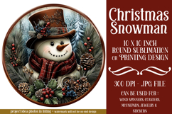 Christmas Wind Spinner, Snowman Round Design, Winter, s38 Product Image 1