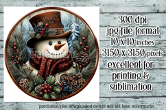Christmas Wind Spinner, Snowman Round Design, Winter, s38 Product Image 2