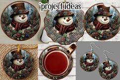 Christmas Wind Spinner, Snowman Round Design, Winter, s38 Product Image 3