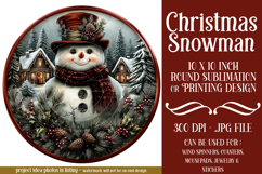 Christmas Wind Spinner, Snowman Round Design, Winter, s39 Product Image 1