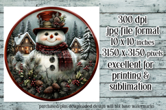 Christmas Wind Spinner, Snowman Round Design, Winter, s39 Product Image 2