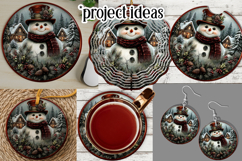 Christmas Wind Spinner, Snowman Round Design, Winter, s39 Product Image 3