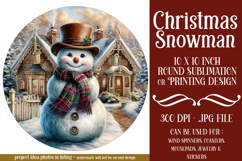Christmas Wind Spinner, Snowman Round Design, Winter, s4 Product Image 1