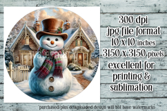 Christmas Wind Spinner, Snowman Round Design, Winter, s4 Product Image 2