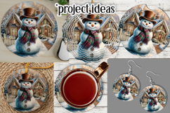 Christmas Wind Spinner, Snowman Round Design, Winter, s4 Product Image 3