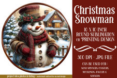 Christmas Wind Spinner, Snowman Round Design, Winter, s40 Product Image 1