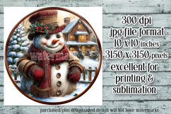 Christmas Wind Spinner, Snowman Round Design, Winter, s40 Product Image 2