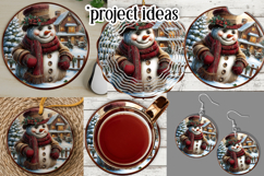 Christmas Wind Spinner, Snowman Round Design, Winter, s40 Product Image 3
