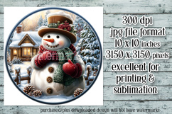 Christmas Wind Spinner, Snowman Round Design, Winter, s42 Product Image 2