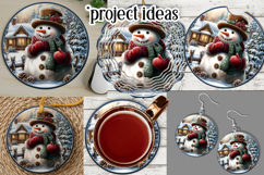 Christmas Wind Spinner, Snowman Round Design, Winter, s42 Product Image 3