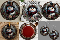Christmas Wind Spinner, Snowman Round Design, Winter, s43 Product Image 3