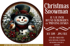 Christmas Wind Spinner, Snowman Round Design, Winter, s44 Product Image 1