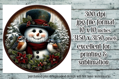 Christmas Wind Spinner, Snowman Round Design, Winter, s44 Product Image 2