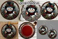 Christmas Wind Spinner, Snowman Round Design, Winter, s44 Product Image 3