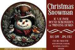 Christmas Wind Spinner, Snowman Round Design, Winter, s45 Product Image 1