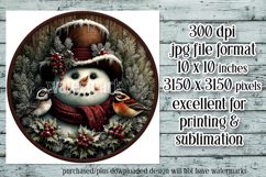 Christmas Wind Spinner, Snowman Round Design, Winter, s45 Product Image 2