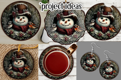 Christmas Wind Spinner, Snowman Round Design, Winter, s45 Product Image 3