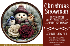 Christmas Wind Spinner, Snowman Round Design, Winter, s47 Product Image 1
