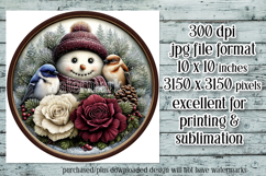Christmas Wind Spinner, Snowman Round Design, Winter, s47 Product Image 2