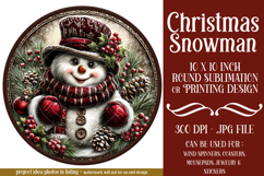 Christmas Wind Spinner, Snowman Round Design, Winter, s49 Product Image 1
