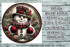 Christmas Wind Spinner, Snowman Round Design, Winter, s49 Product Image 2