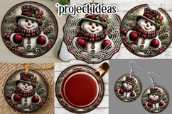 Christmas Wind Spinner, Snowman Round Design, Winter, s49 Product Image 3