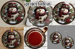 Christmas Wind Spinner, Snowman Round Design, Winter, s50 Product Image 3