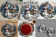 Christmas Wind Spinner, Snowman Round Design, Winter, s6 Product Image 3