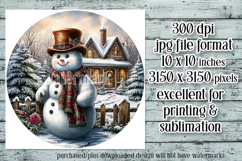 Christmas Wind Spinner, Snowman Round Design, Winter, s8 Product Image 2