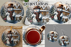 Christmas Wind Spinner, Snowman Round Design, Winter, s8 Product Image 3
