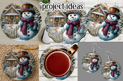 Christmas Wind Spinner, Snowman Round Design, Winter, s9 Product Image 3