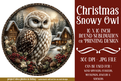 Christmas Wind Spinner, Owl Round Design, Snowy Owl, d1 Product Image 1