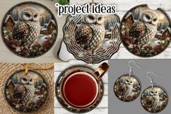 Christmas Wind Spinner, Owl Round Design, Snowy Owl, d1 Product Image 3